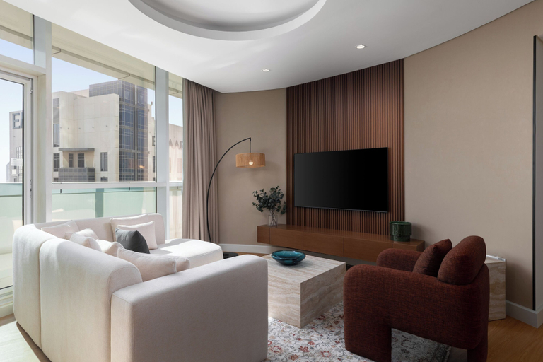 Living area 3, Maison Privee - Dazzling Downtown Retreat w/ Panoramic City Views, Dubai