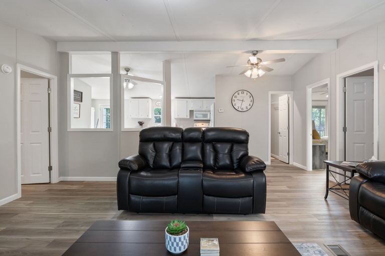 Living area 2, New! 2 Homes-firepit, Hot Tub, Huge Yard and Dock, Morgan