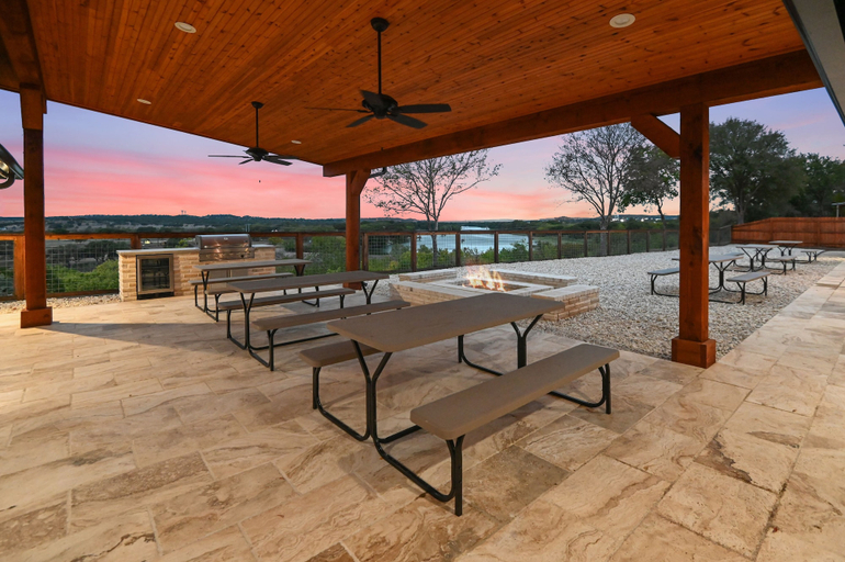Outdoor dining 4, Guadalupe Bluff Mediterranean 5 Bedroom Home by RedAwning, Kerr