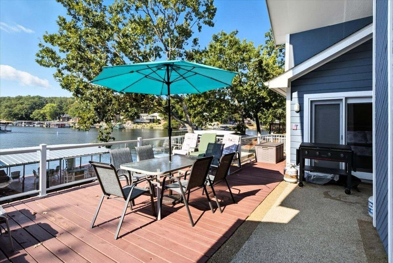Outdoor dining 4, Beautiful Views in Sunrise Beach w/ Boat Slip, Private Dock & Gaming, Camden