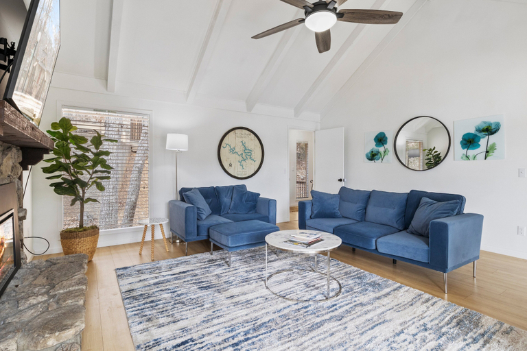 Living area 2, Lakefront Home w/ Modern Upgrades, Private Dock & Boat Slip, Camden