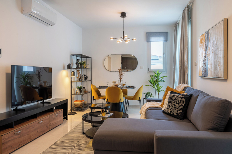 Living room 2, Valleria - 2 BR Apt W Pool in Larnaca, Larnaca