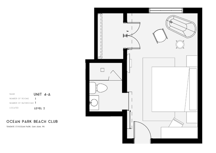 Floor plan 2, Couples Suites at Ocean Park Beach Club