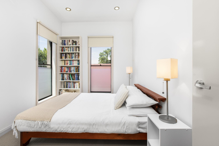 Bedroom 3, 2-Bed Apartment with Parking & Balcony Near Trains, Melbourne