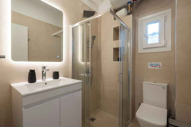Bathroom 3, 15 Minutes Walk to Acropolis, Minimalist Studio, Attica