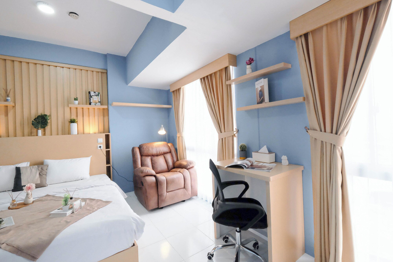 Bedroom 2, Blue Toned 1Br Apartment At Tokyo Riverside Pik 2, Tangerang