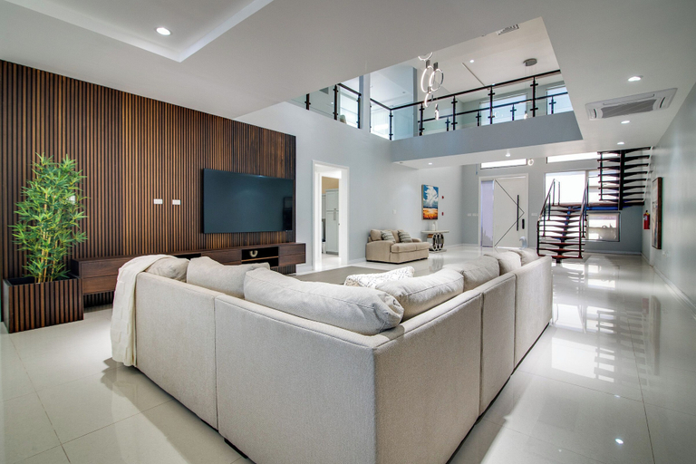 Living area 2, Luxury Oceanfront Villa Fully Staffed