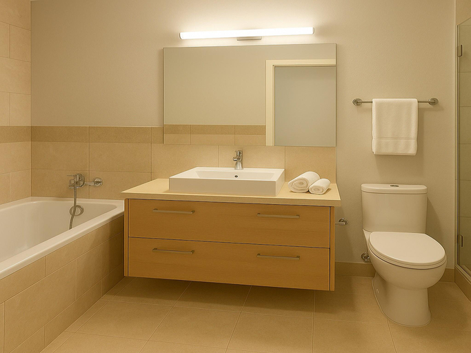 Bathroom, Korifi Cabana Piskopiano, Crete