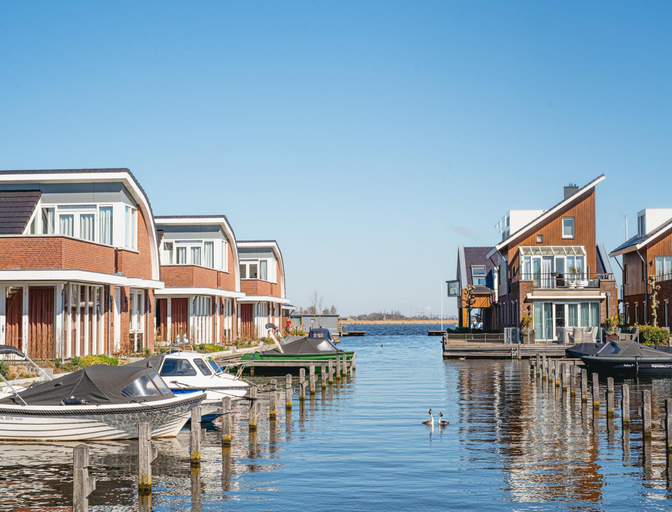 View from property 3, Modern Waterfront Retreat, Uitgeest