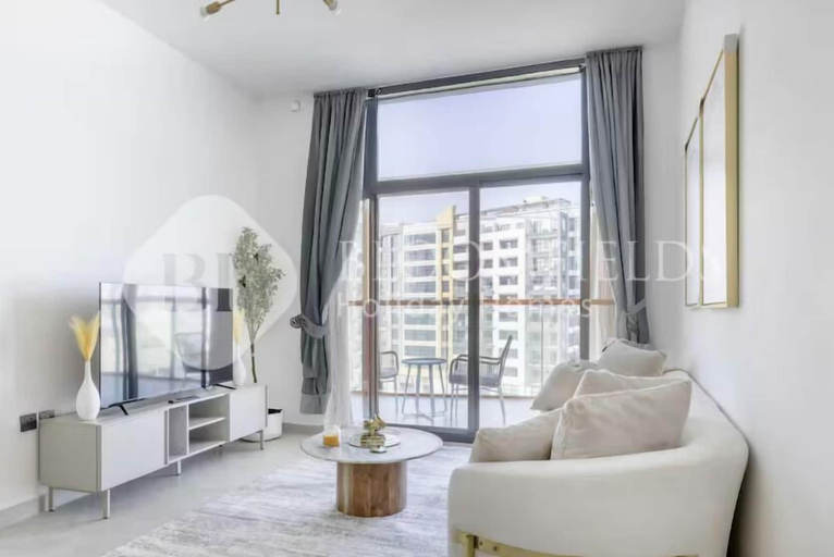 Living area, 122 Bloomfields Cozy1BR Binghatti Avenue, Dubai