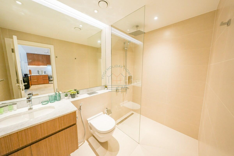 Bathroom 3, Yogi - 1BR Sea view apt with balcony & pool access, Dubai
