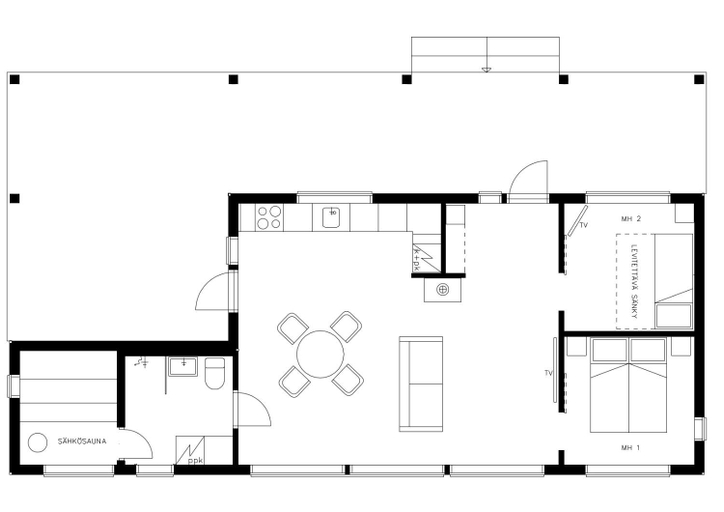 Floor plans 5, Hirsihuvila Villa Letto, pihasauna & ulkoporeamme, Northern Ostrobothnia