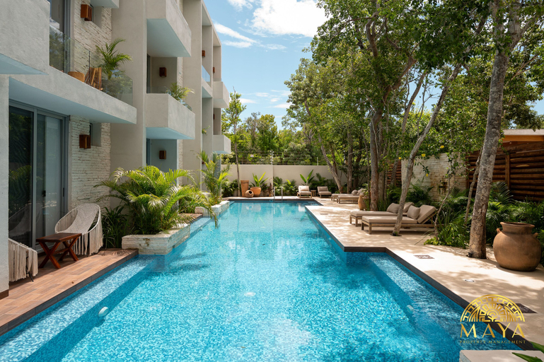 Indoor pool 4, NHOA 207B Lux 1BR Condo Pool View in Aldea Zama, Cozumel