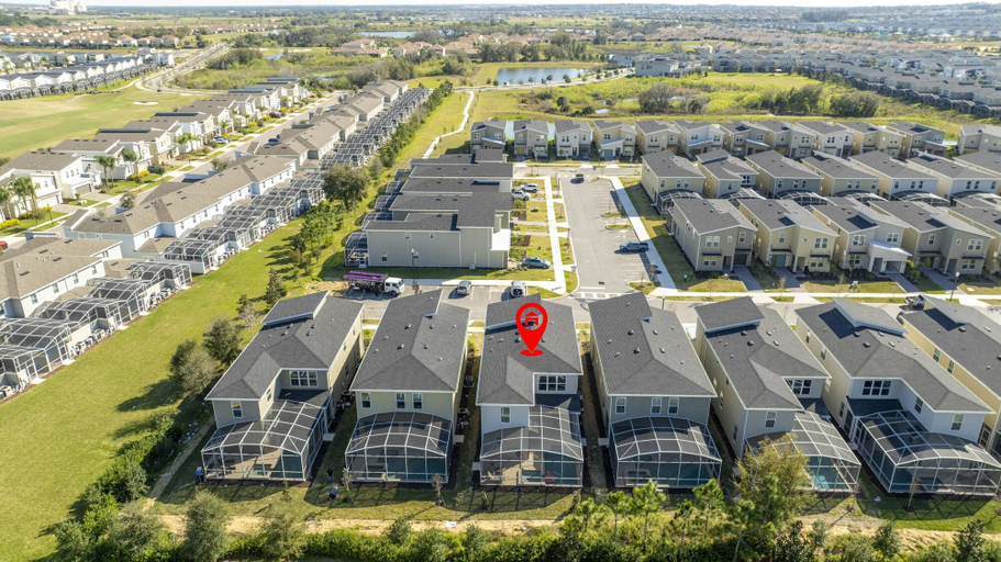 Aerial view 4, Stunning 5Bd Private Pool & Waterpark @ Champions Gate 8913, Osceola