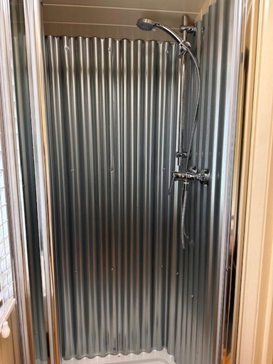 Shower, ShepherdsHut-HotTub-Cotswolds-PetFriendly, Northamptonshire