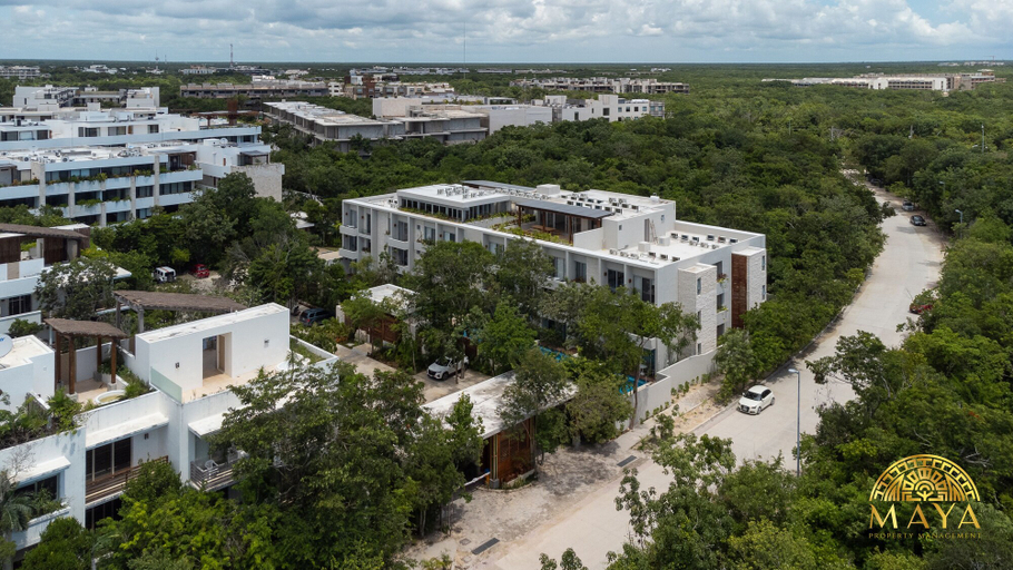 Aerial view 4, NHOA 107A Lux 2BR Condo Pool access in Aldea Zama, Cozumel
