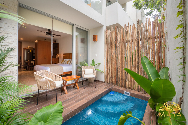 Indoor/outdoor pool 4, NHOA 112A Lux 2BR Condo Plunge Pool in Aldea Zama, Cozumel