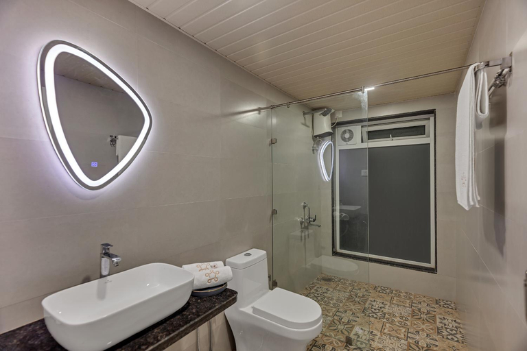 Shower 3, SaffronStays Riverdeck Vista, Raigarh