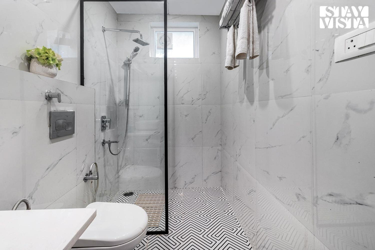 Bathroom 2, StayVista at SilverSpring Cottage with Valley View & Bonfire, Dehradun