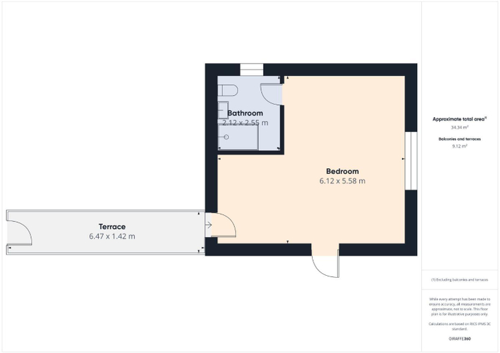 Floor plans, Modern Guest Room in West Midlands with Private Entrance, Birmingham