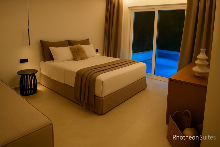 Bedroom 3, Rhotheon Suites in Ialysos Rhodes - private pool in selected rooms, South Aegean