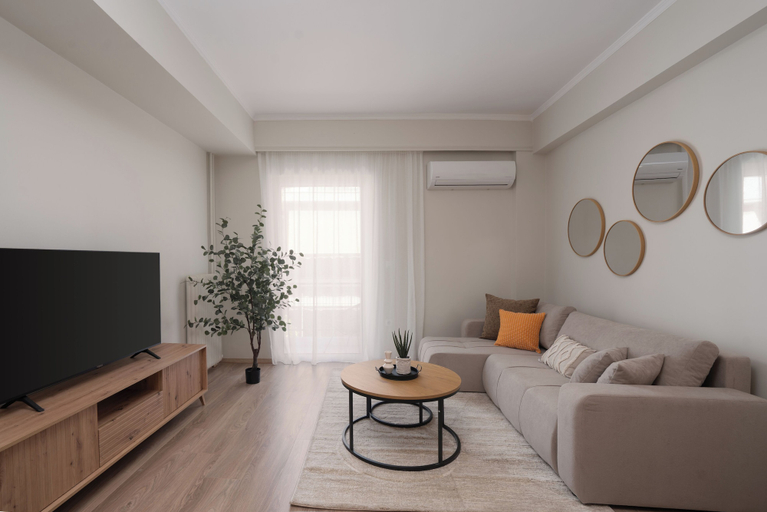 Living room, Spacious Luxury Apartment | Near Piraeus Port, Attica