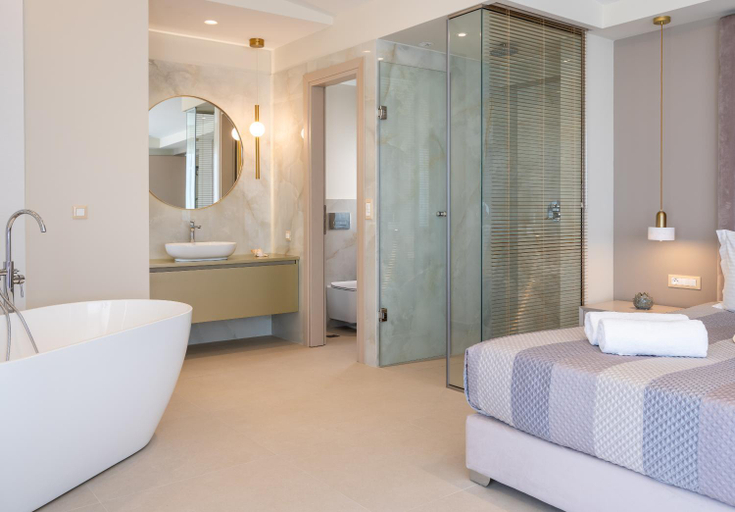 Bedroom, Hersonissos Beach Villa - Your Seafront Retreat by etouri, Crete