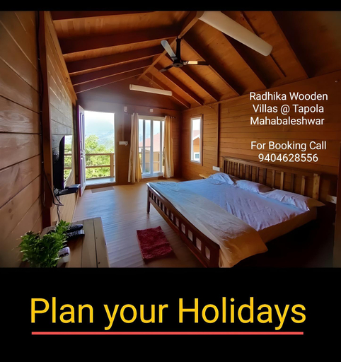 Bedroom 2, Radhika Wooden Villas, Satara