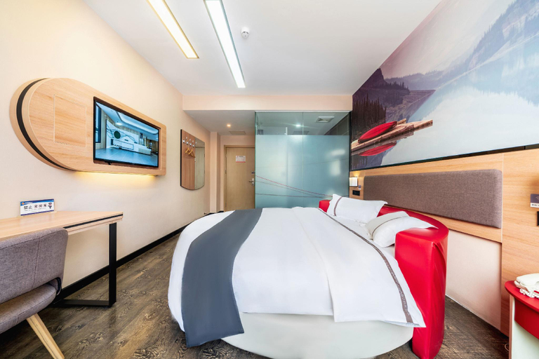 Bedroom 2, Thank Hotel Zhoukou Shangshui Yangcheng Park Ergao North Gate, Zhoukou