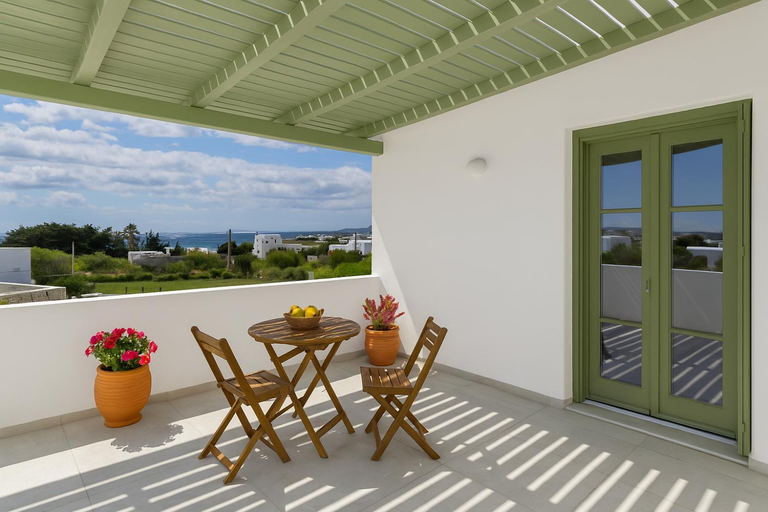 Balcony/terrace 3, Nostalgia Ambelas Paros Seaside Apartments, South Aegean