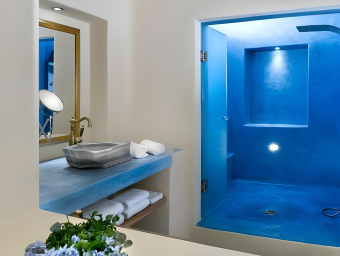Bathroom 4, Voreina Gallery Suites, South Aegean