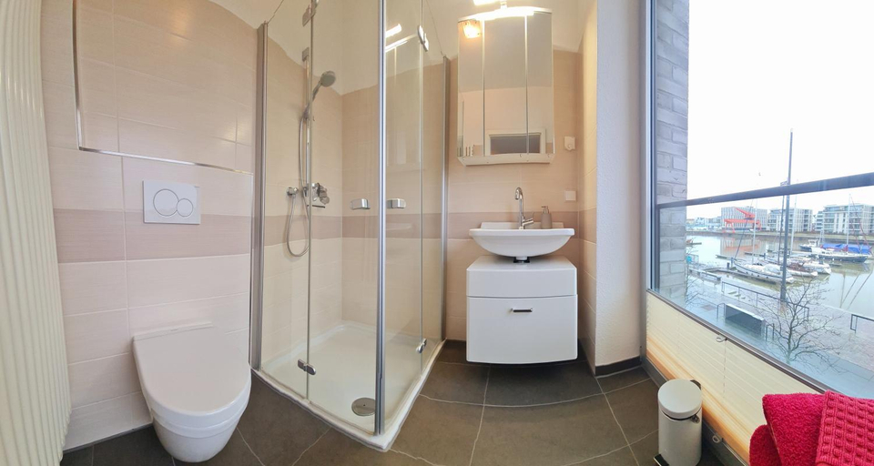 Bathroom, Ferienwohnung Neuer Hafen Marina, Bremerhaven
