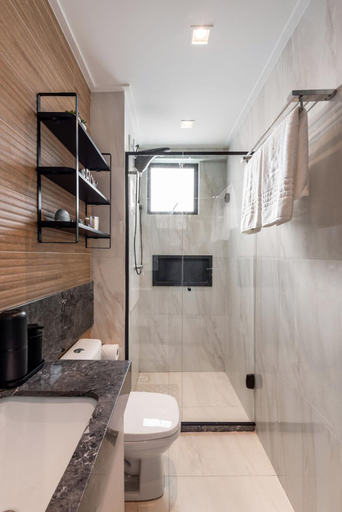 Bathroom 3, Flat pe na areia na praia de Porto de Galinhas com piscina privativa, Ipojuca