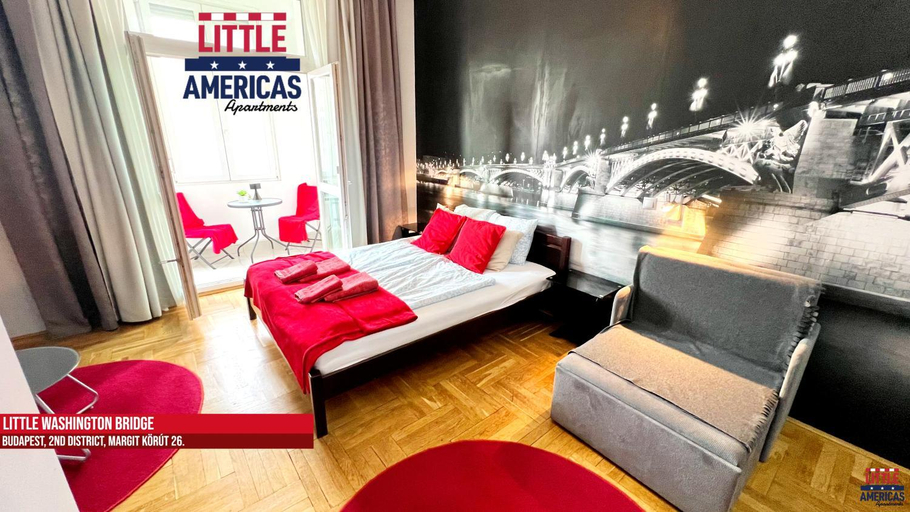 Bedroom, Little Americas Hillside Apartments, Budapesti