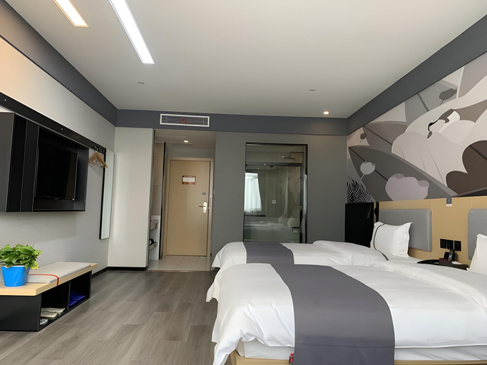 Bedroom 2, Thank Inn Ningxia Yinchuan Helan County Ningxia Jiaotong School, Yinchuan
