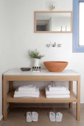 Bathroom, Wonderful Santorini House Villa Athiri Private Pool Sea Views & Plunge, South Aegean