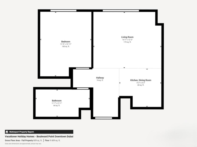 Others 4, Panoramic 1BR Burj Khalifa View at Boulevard Point, Dubai