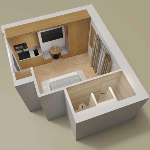 Floor plan 2, Cosy and Modern Studio- Jardin de Luxembourg, Paris