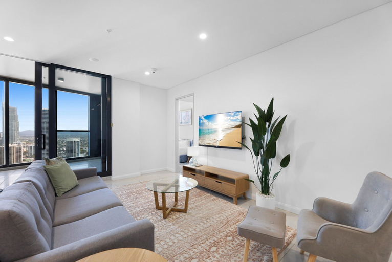 Living room 5, Luxe Oceanfront 1-bed High Rise With Pool & Gym, Gold Coast