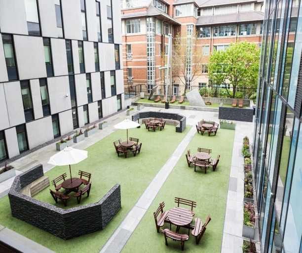 Outdoor dining, Student Only, Luxury Studio at King's Cross, London