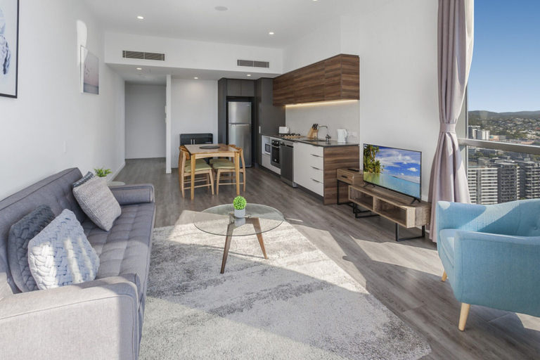 Living area 3, River-view Unit With Rooftop Pool Near Museums, Brisbane