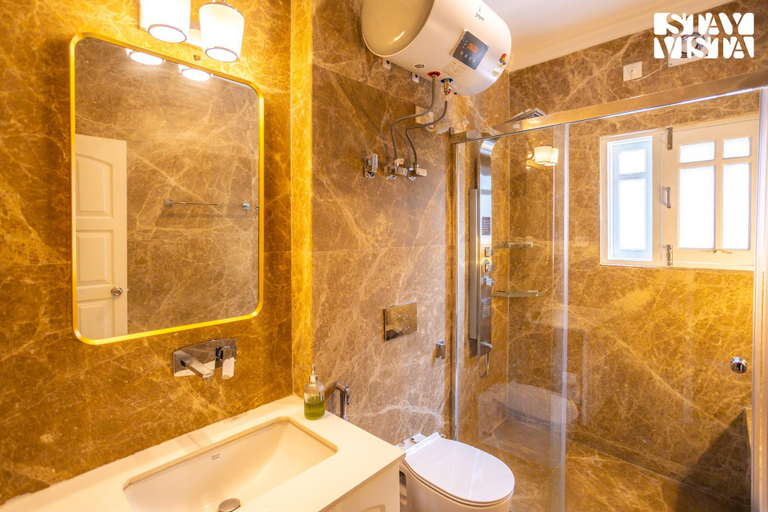 Bathroom 2, StayVista at Midsummer Moon - Mountain View with Courtyard, Srinagar
