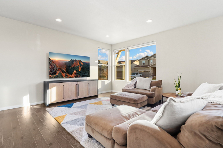 Living area 3, Comet Haus Modern 3BR w/ Office & King Beds, Larimer