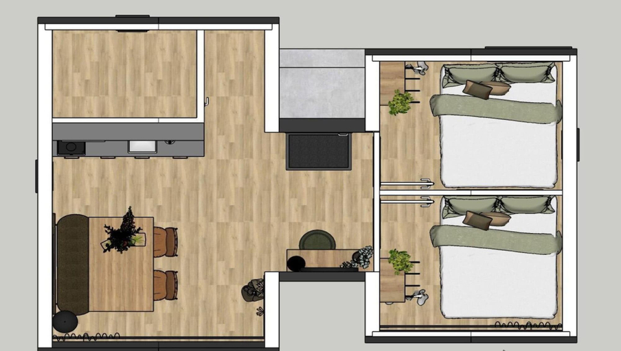 Floor plan, Cozy Holiday Home by the Fishing Pond, Hardenberg