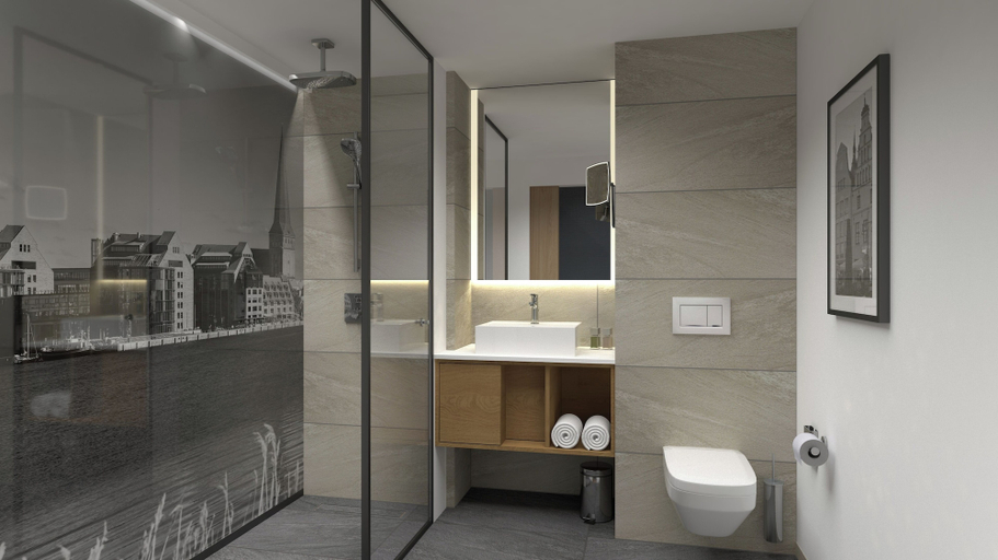 Bathroom, ScanHotels Apartments, Rostock