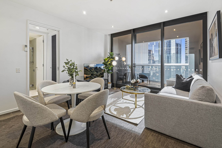 Living room 4, Elegant Southbank Escape Apartment With Balcony, Melbourne
