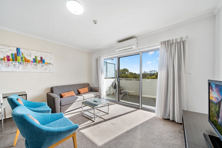 Living room 4, Bright 1-Bed Apartment with Balcony, Canberra