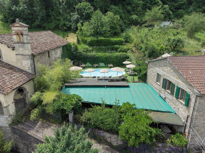 Aerial view 2, Entire Hilltop Villa With Private Pool In Palazzuolo Sul Senio, Florence