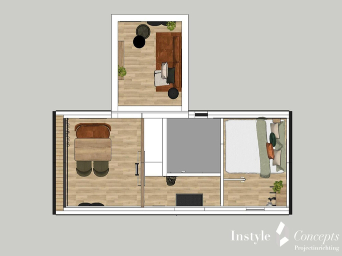 Floor plan, Charming Tiny House Getaway With Terrace, Hardenberg