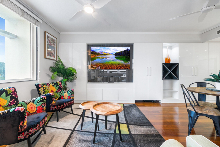 Living room 3, 2-bed Brisbane City Pad With Pool & Gym, Brisbane